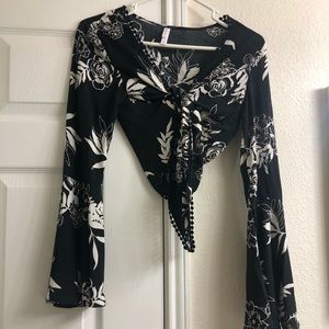 Hawaiian Crop Top with Tie Front